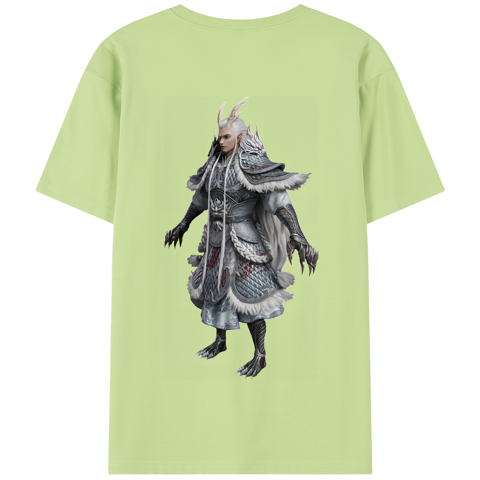 （画像用） Ne Zha 2 ナタ 魔童の大暴れ 綿100％半袖Tシャツ（背面プリント）